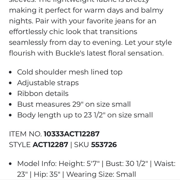 Willow Floral Mesh Top in Cream and Gray - Picture 6 of 6